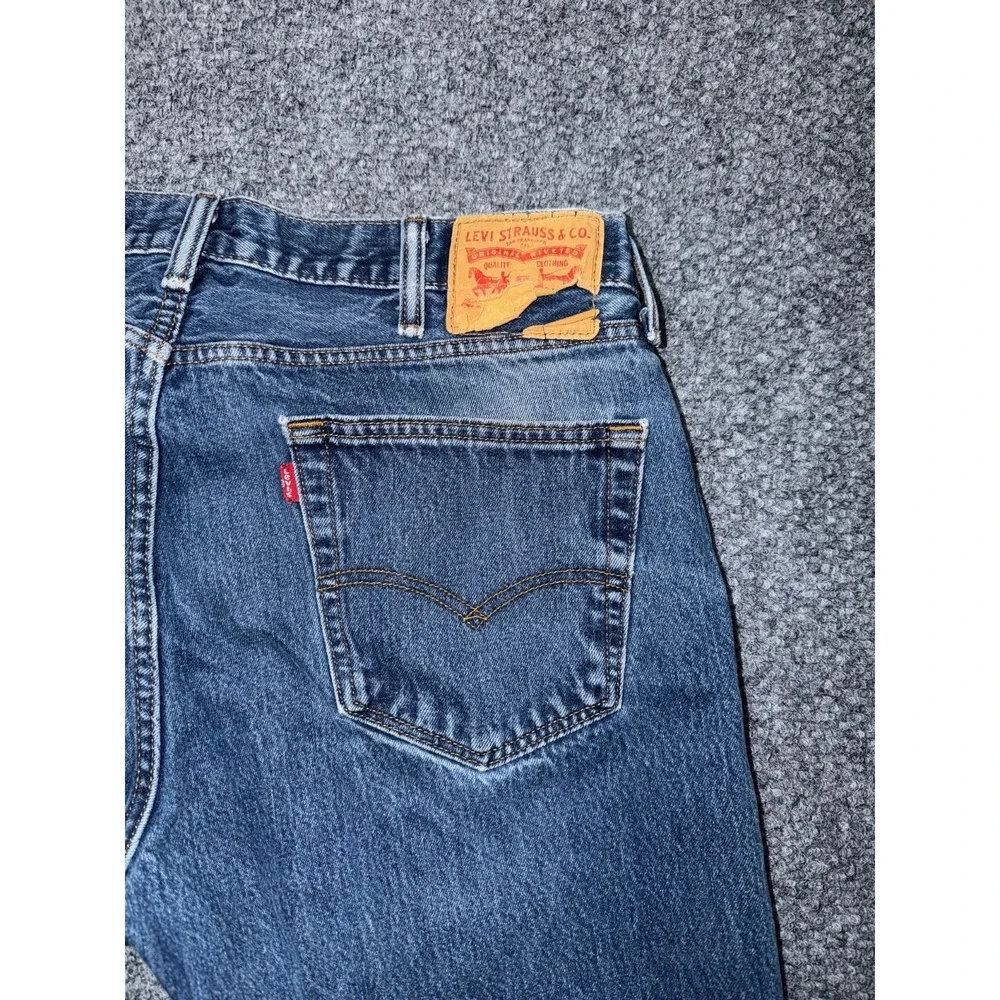 Levi's 505 Regular Fit Straight Leg‎ Dark Wash Blue Denim Jeans W38 L29